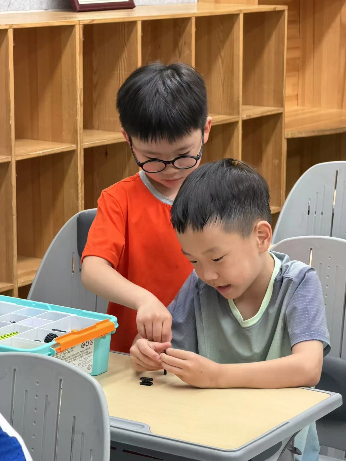 Students building and testing their work · School project photography